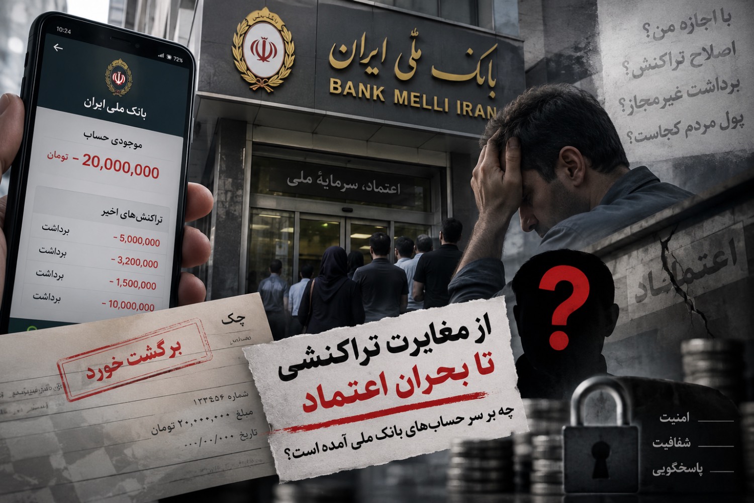 سایه سنگین بی‌اعتمادی بر بانک ملی/ ابهام درباره کاهش موجودی مشتریان